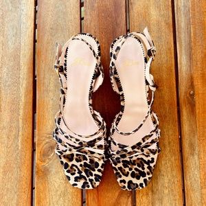 Odette strappy sandals in leopard suede